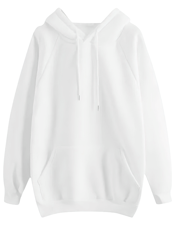 Solid Color Women's Hoodie - Long Sleeves, Loose Fit, Front Pockets, SF0064, Cozy Cotton Blend